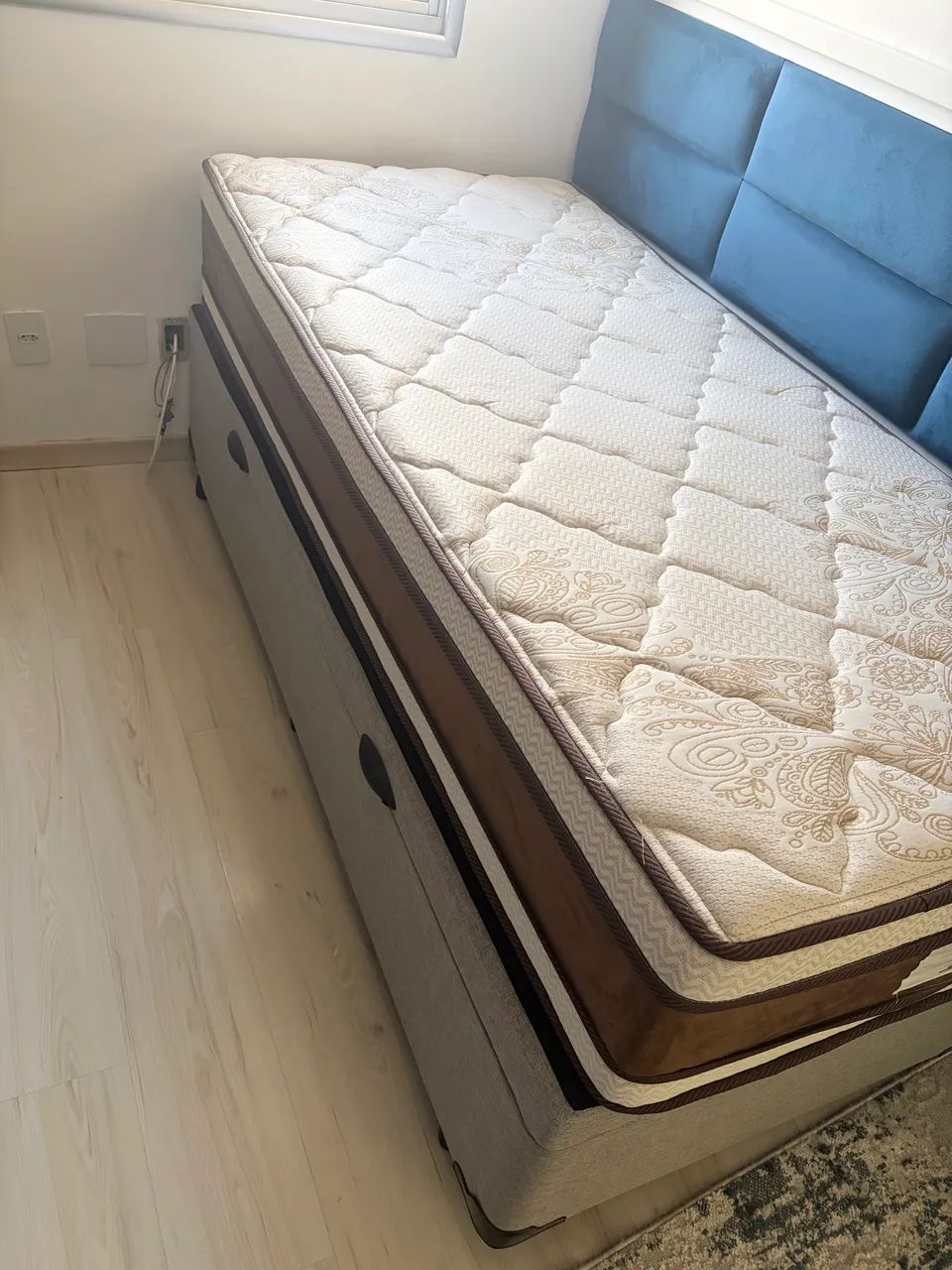 Cama de Solteiro Completa (Colchão de Molas Ensacadas Austin + Base Box Baú) - Foto 5