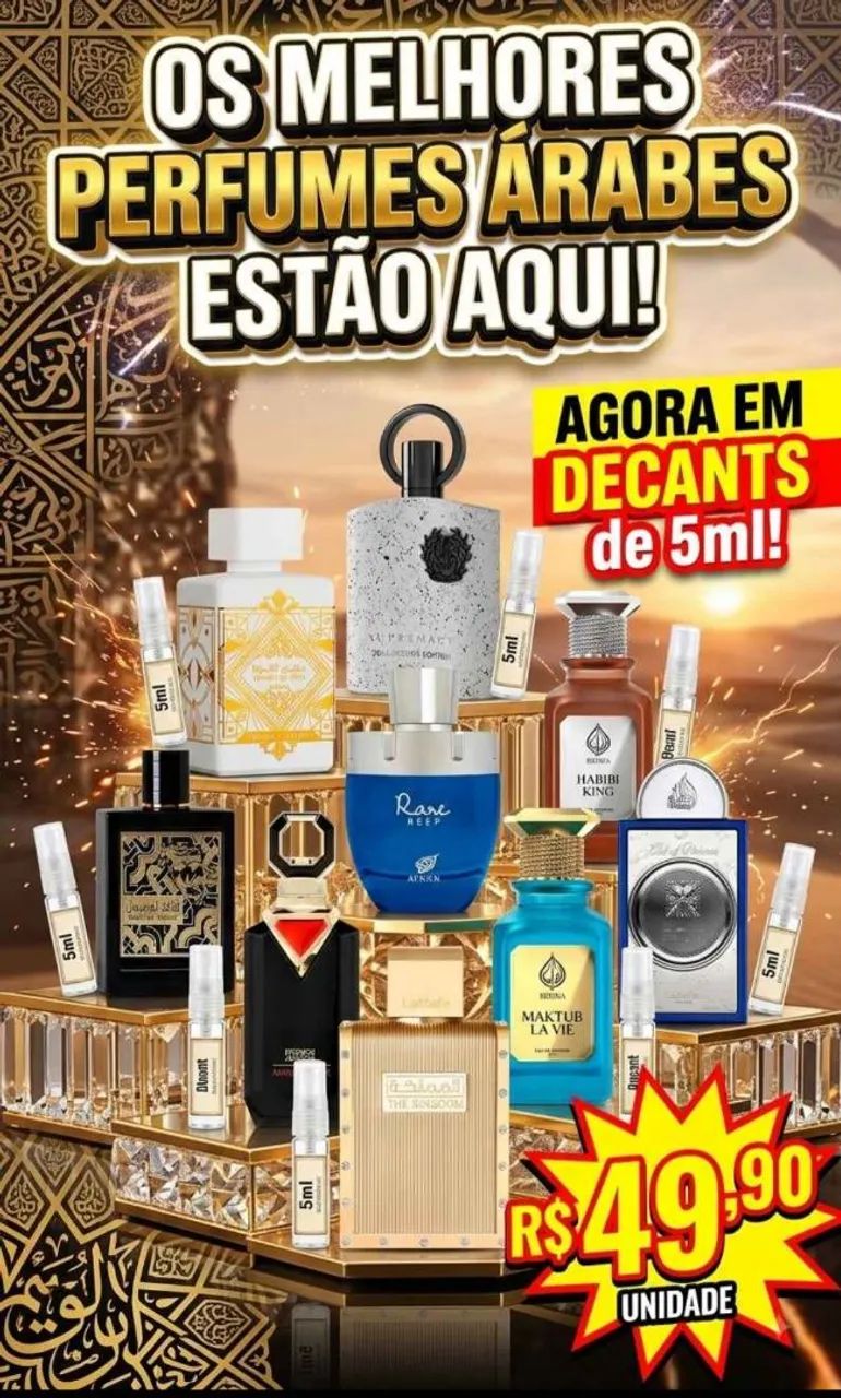 Perfumes Árabes em frascos de 5ml 