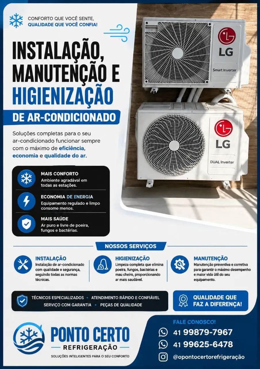 Instalação de ar condicionado.