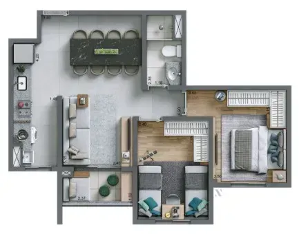 PLANTA 50m²