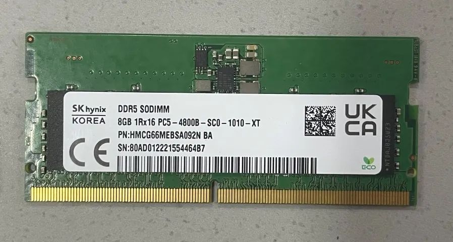 Memória RAM SK hynix 8GB DDR5 4800MHz para Notebook - 2 unid