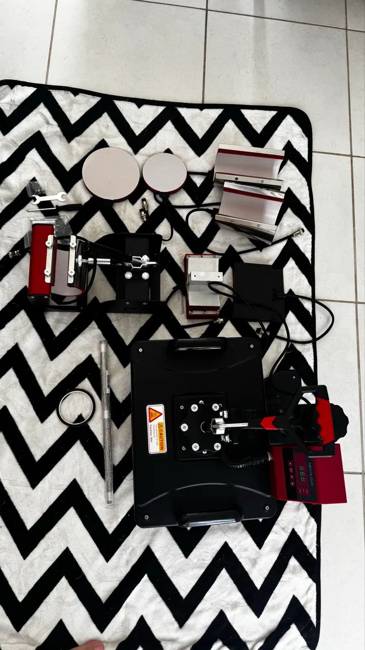 Prensa Térmica 8x1 Sublimação Caneca Camiseta Bones Pratos Cor Caneta E Long Drink - Foto 6