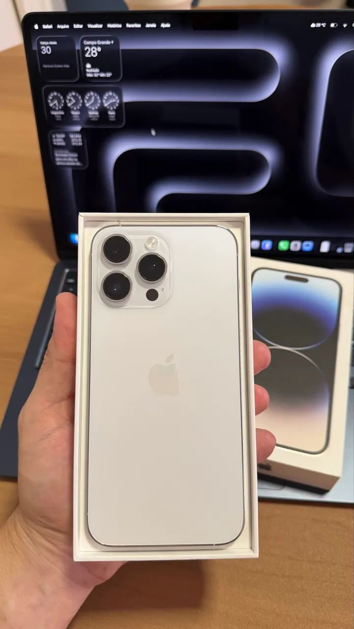 iPhone 14 pro max シルバー iPhone 14 Pro Max Silver 256GB, Seminovo impecável 84%, com
