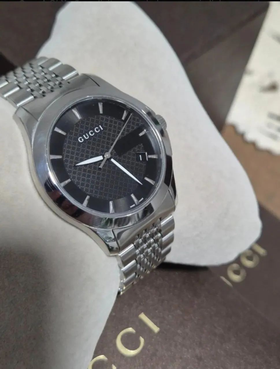 Relógio Gucci swiss 126.4 original aço inox com caixa e certificado - Foto 3
