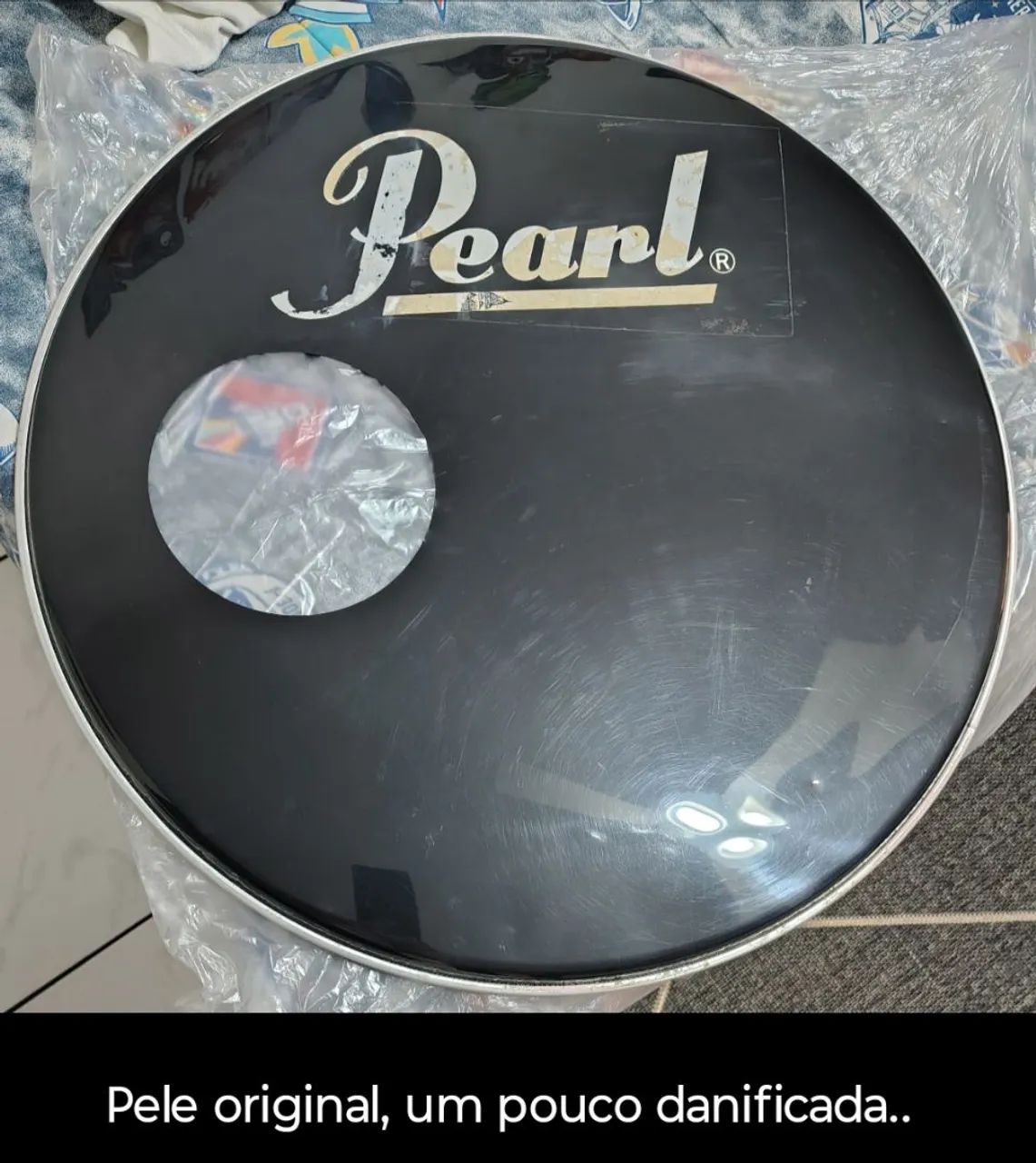 Bateria Pearl Export Preta com ferragens Rmv preta incompleta - Foto 3