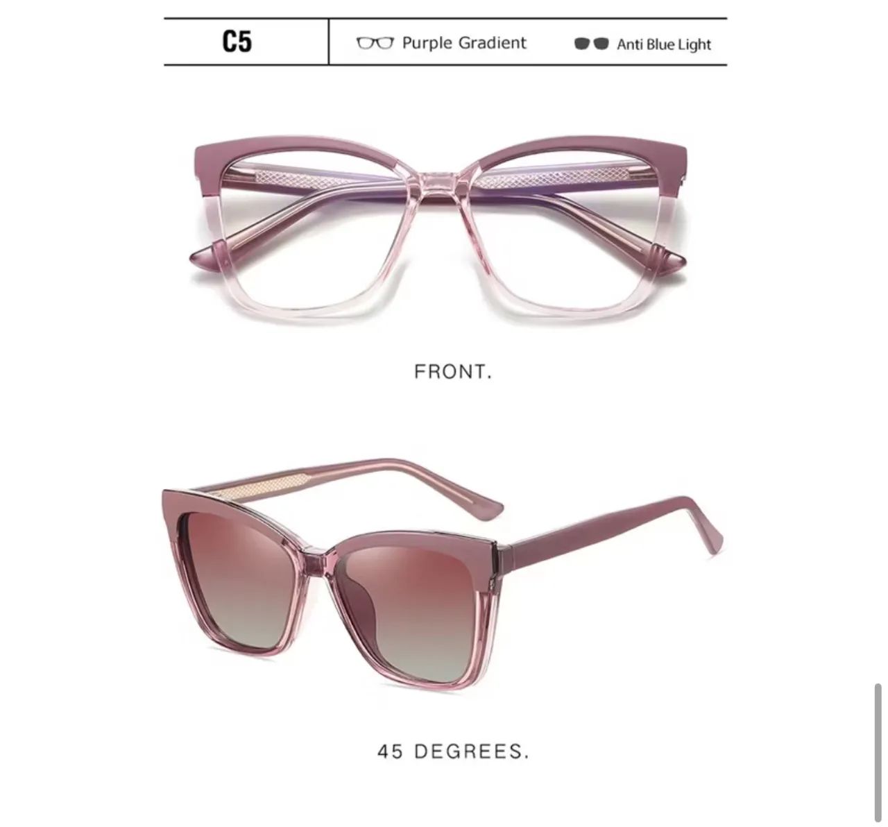 Óculos Clipon (grau e sol) feminino