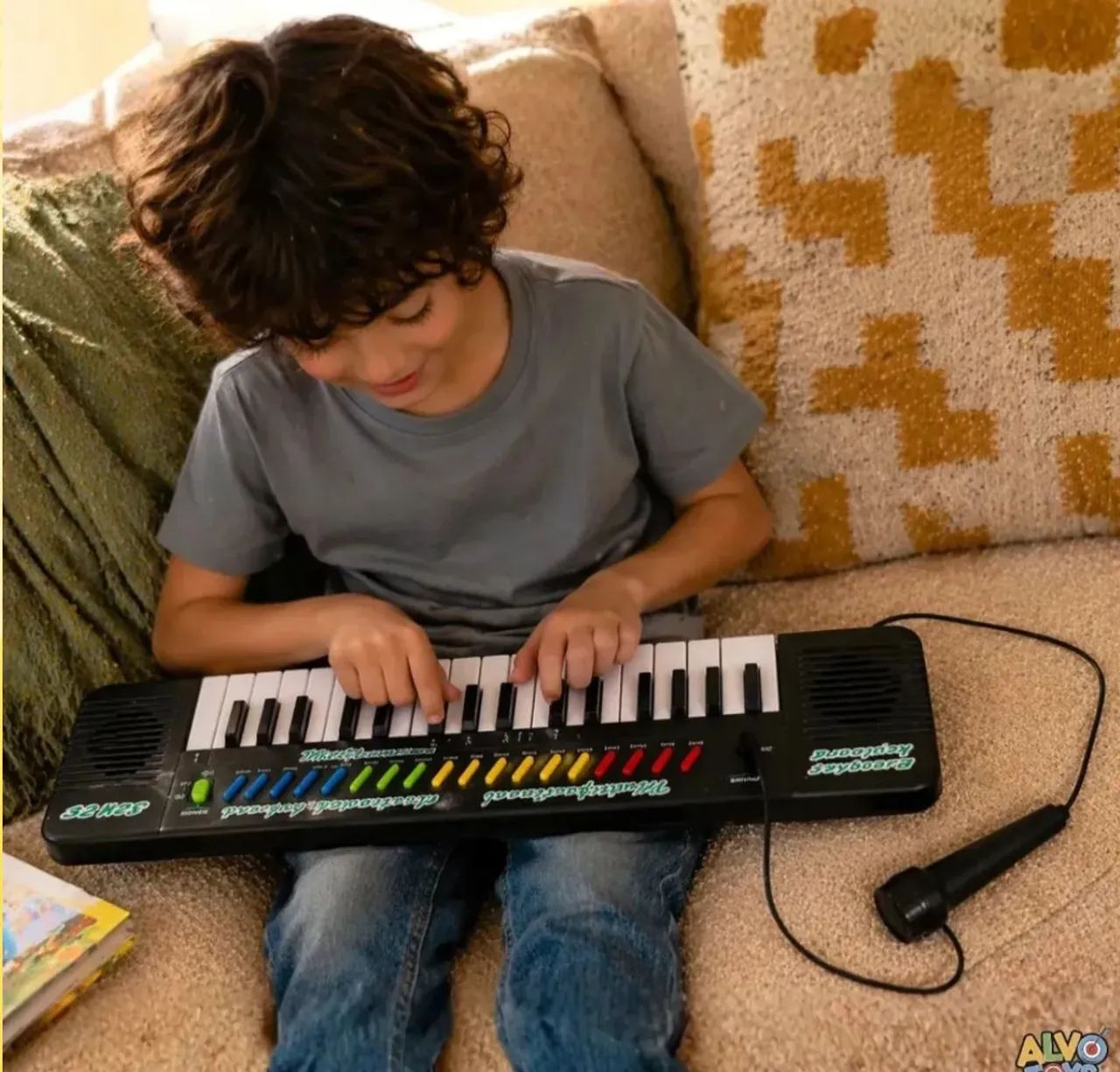 Teclado musical infantiil com microfone  - Foto 2