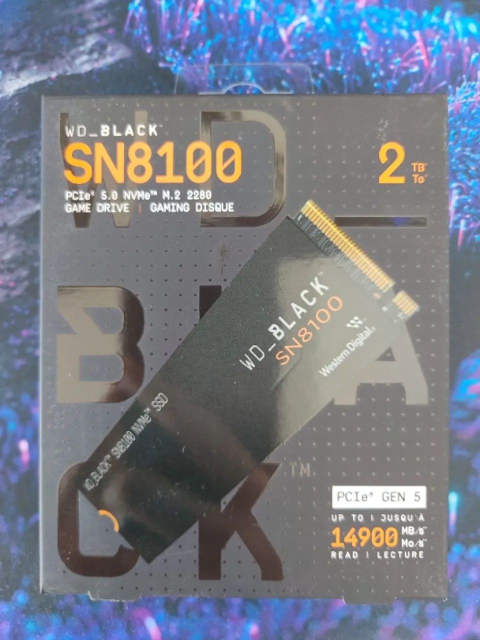 SSD SanDisk WD BLACK SN8100 NVMe 2TB Gen5 Leitura até 14.900 MB/s