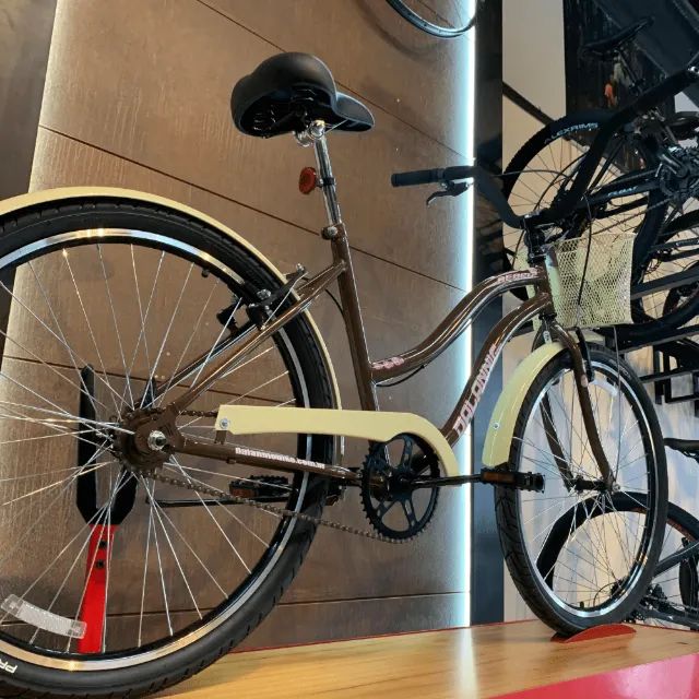 Bicicleta Dalannio Beach Retrô Aro 26 Feminina Marrom e Bege - Foto 2