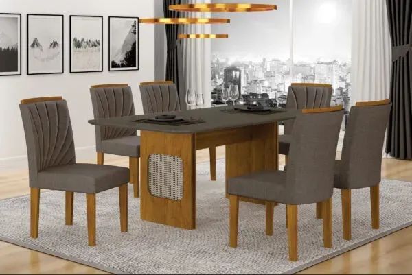 Mesa de Jantar 1,20 c/ 6 cadeiras MDF Lara  - Foto 2