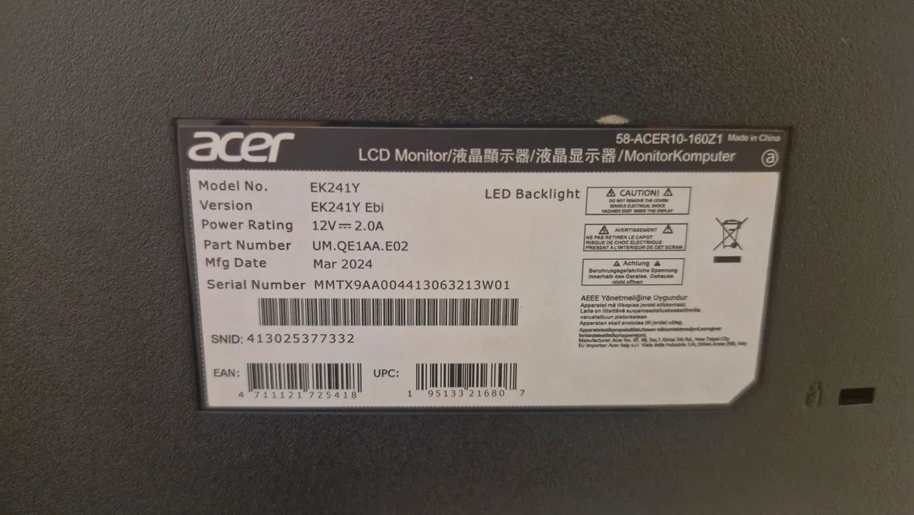 Monitor Acer Zero Frame 23.8p 100hz<br><br>Hdmi - Foto 5