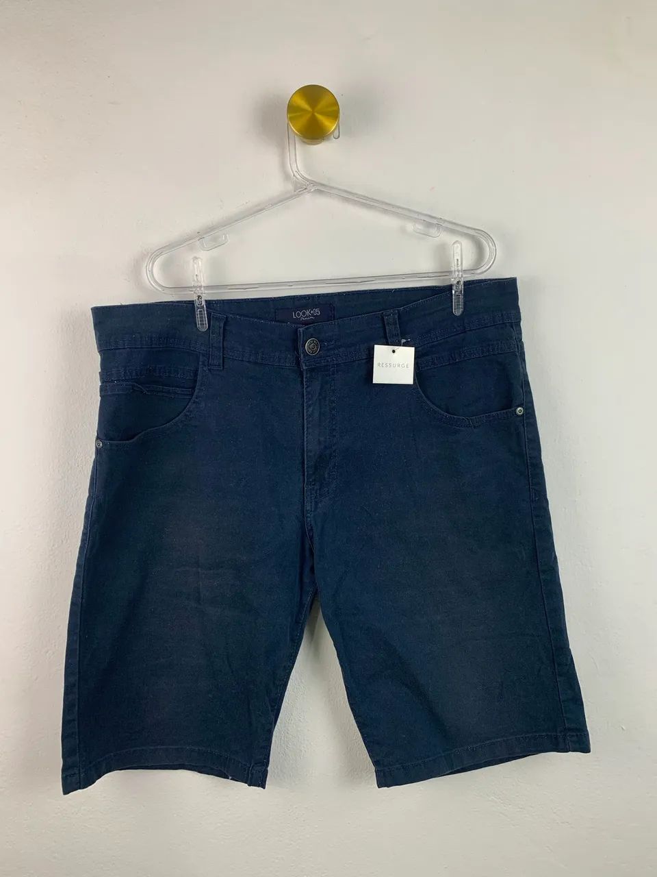 Bermuda jeans masculina azul 46
