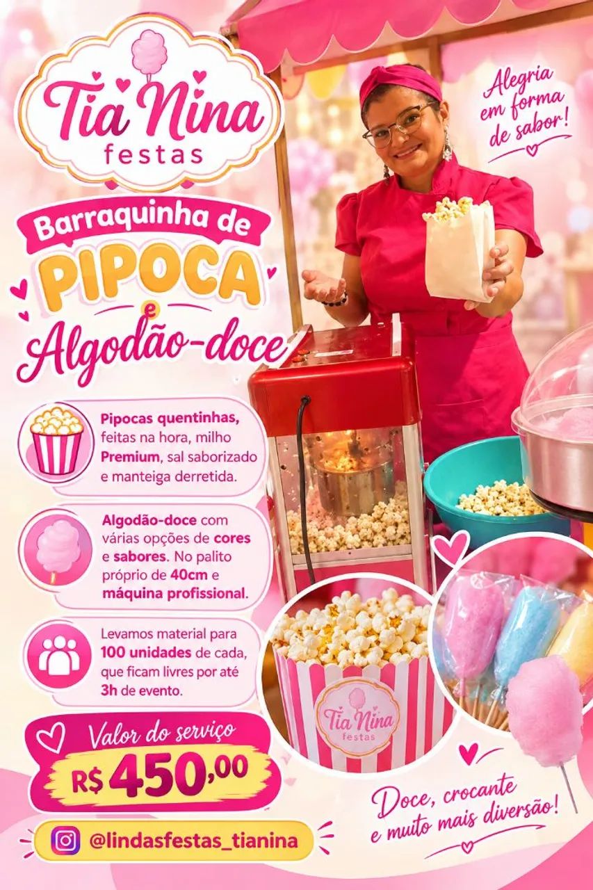 Tia Nina festas, Algodão doce e pipocas  - Foto 2