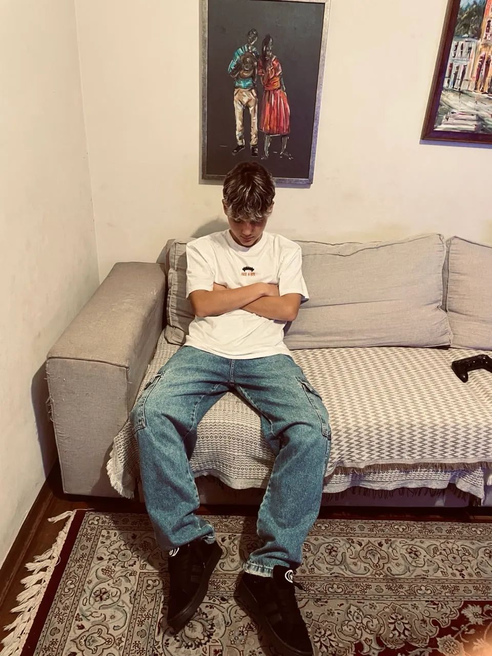 Calça baggy jeans azul 