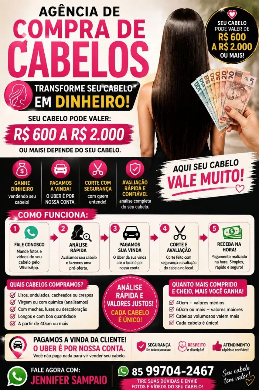 COMPRAMOS SEU CABELO - SEU CABELO PODE VALER SE 600 A 2 MIL REAIS.  - Foto 2