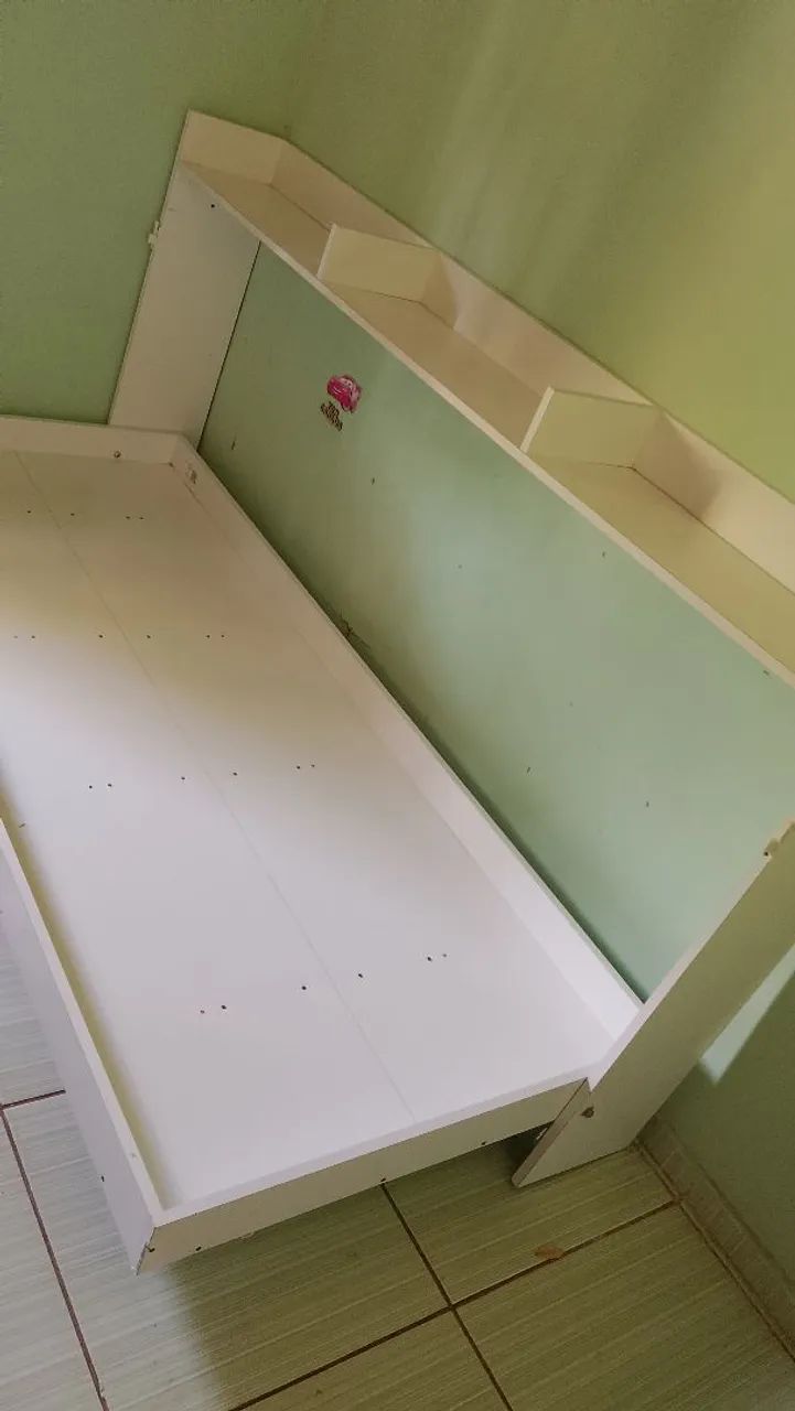 Cama De Solteiro Articulável Horizontal Com Nichos Branca - Foto 5