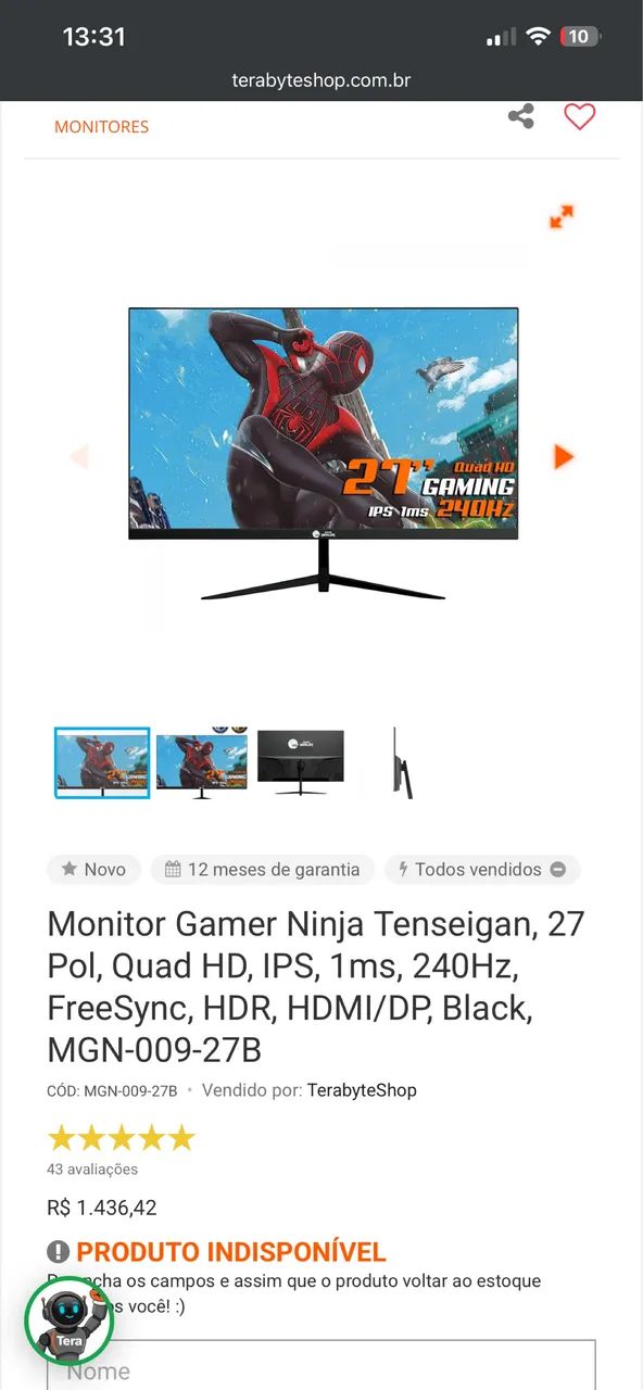 Monitor 27pol, 240hz, 1440p, ips, 1ms, HDR - Foto 5