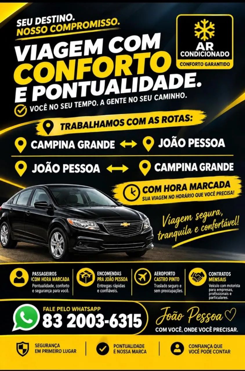 Campina grande a João pessoa com hora marcada 