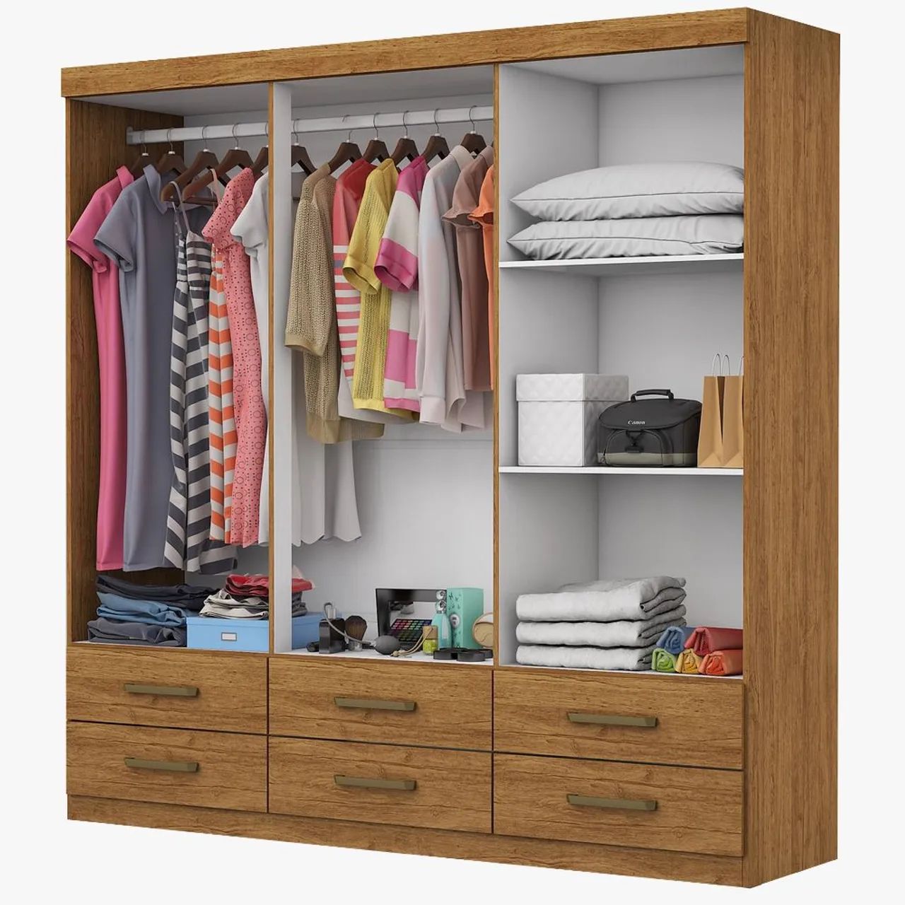 Guarda roupa de solteiro com 6 gavetas  - Foto 4