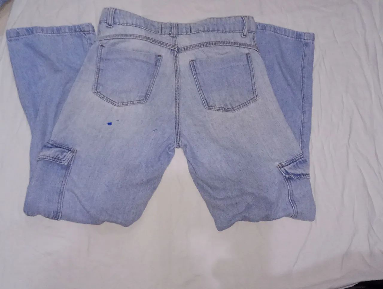 Calça jeans cargo(jeans alargado) - Foto 2