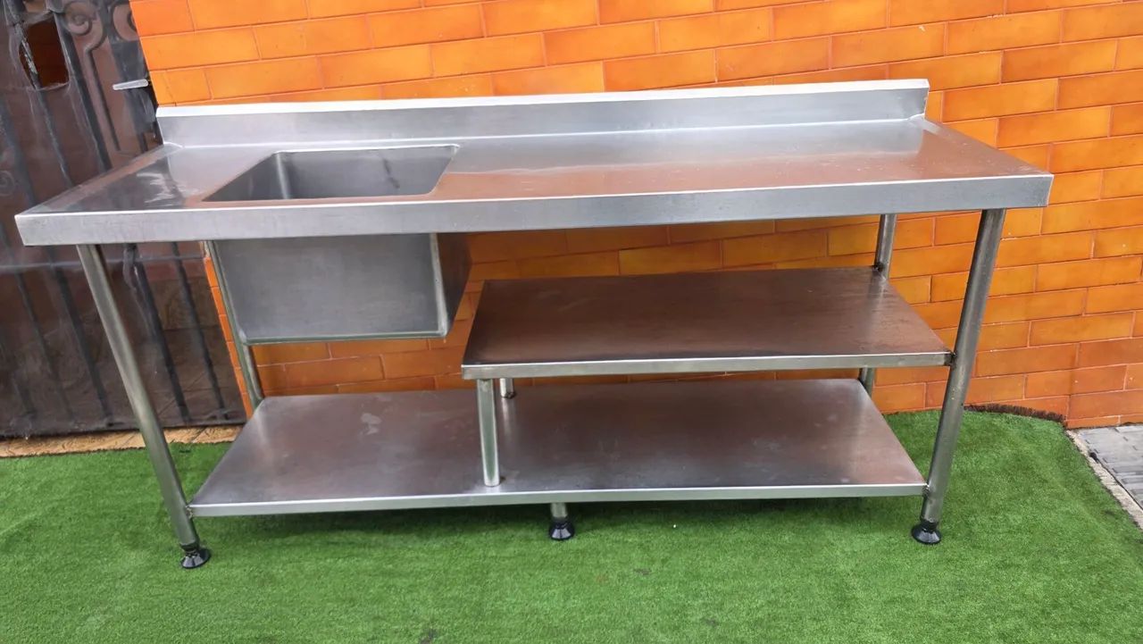 Bancada inox pia industrial prateleira 