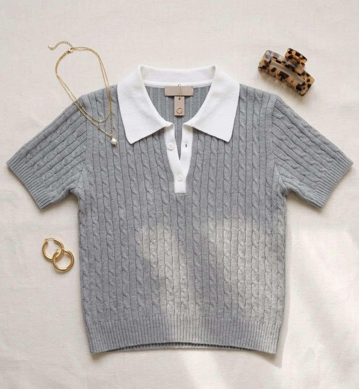 Blusa tricô de gola