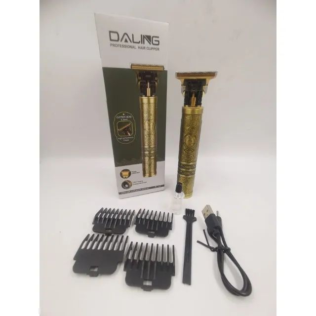 Maquina De Cabelo Daling Dl-123 Dourada Bateria - Foto 5