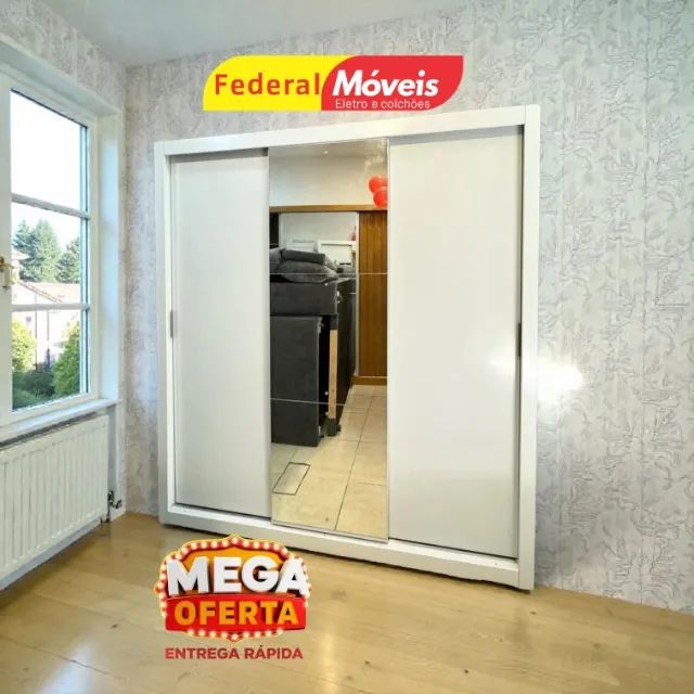 Guarda Roupa Off White c/ espelho SUPER OFERTA