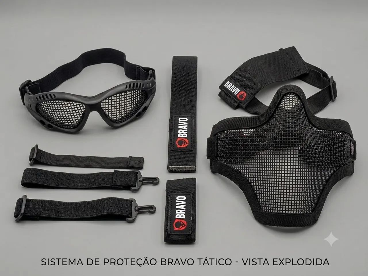 Kit Protecao Bravo Tatico Mascara e Oculos - Foto 3