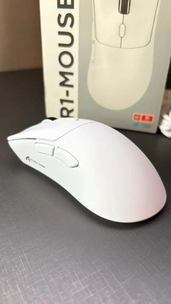 Mouse Gamer Attack Shark R1 Wireless Branco - Tri-Mode - Foto 5