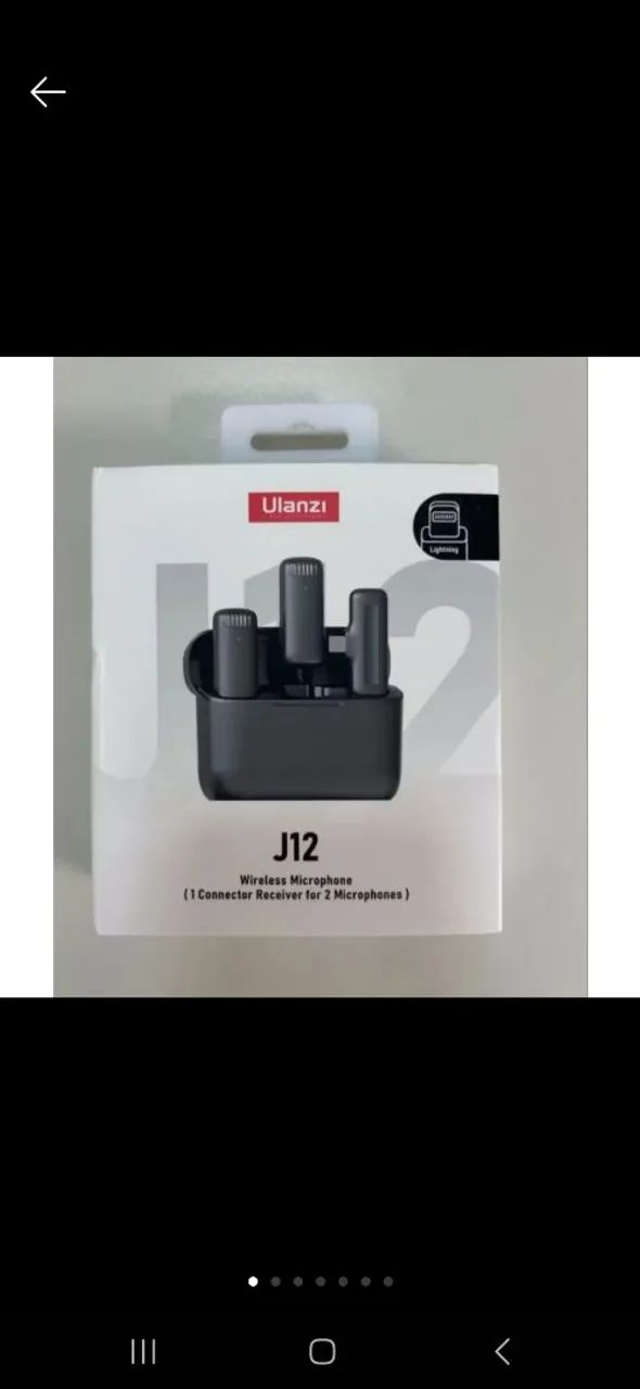 Lapela Microfone Duplo Sem Fio Com Estojo De Carregamento Para iphone