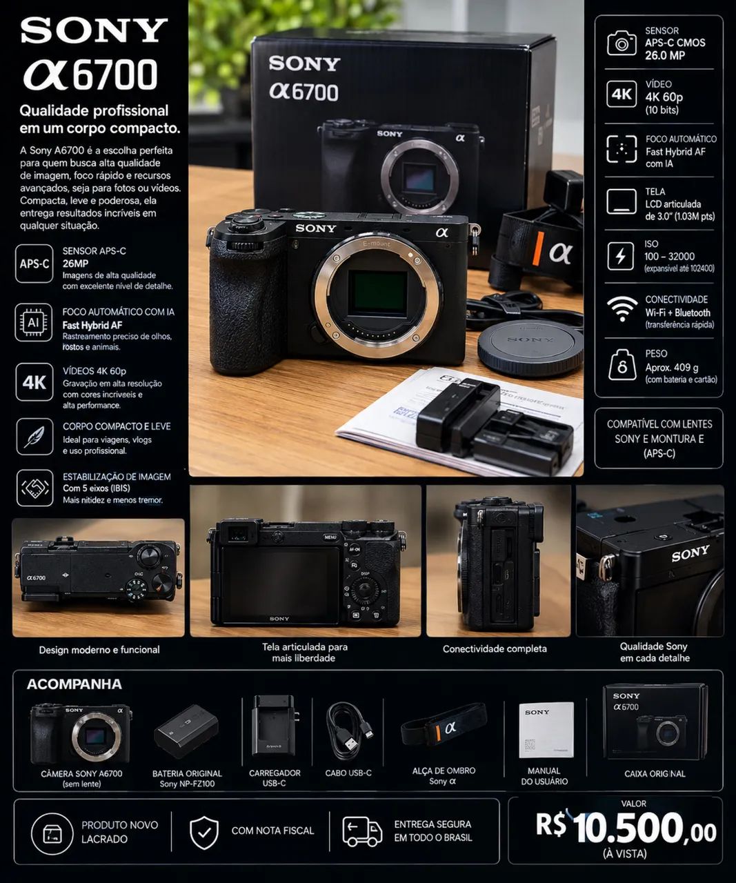 Câmera Sony A6700