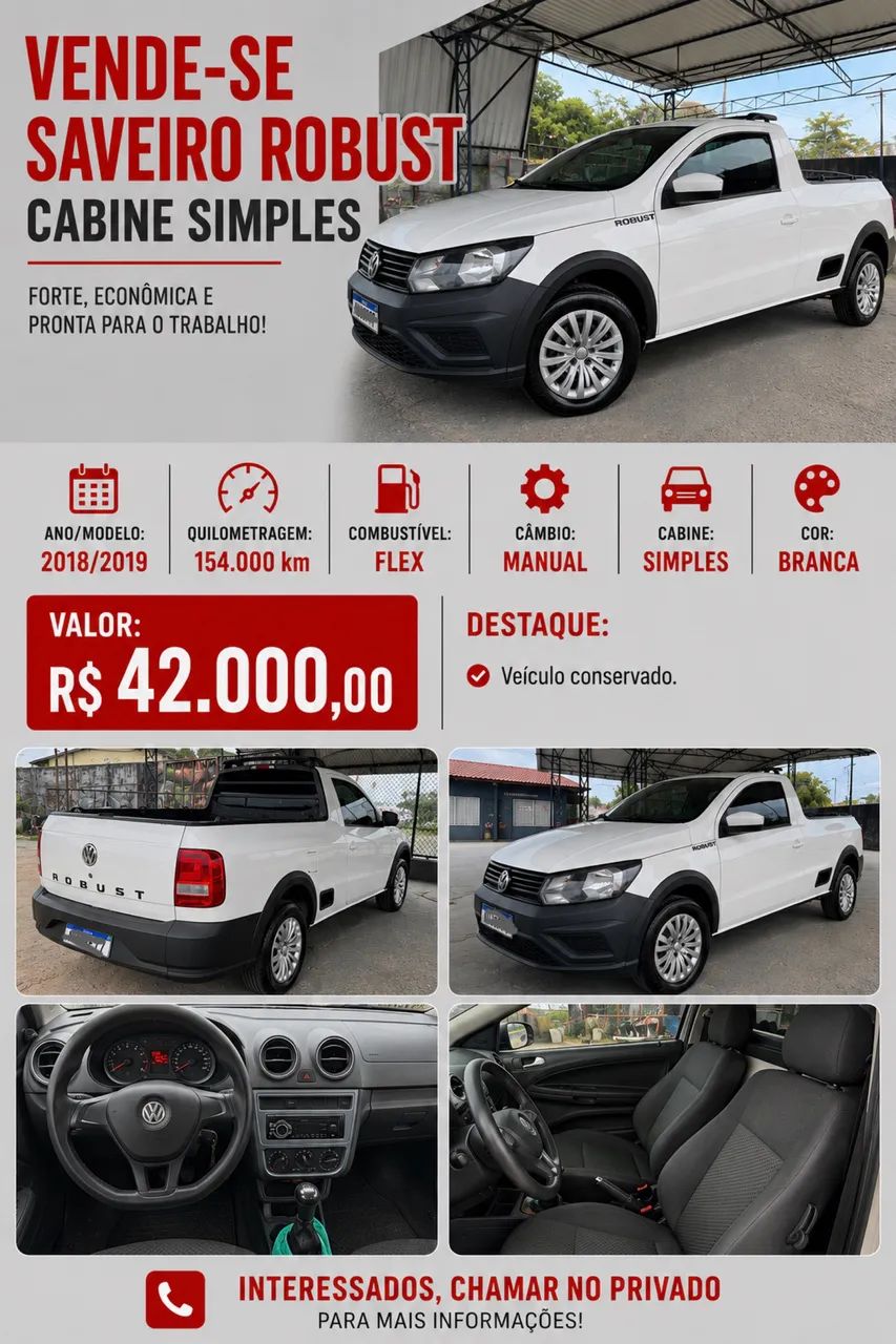 Volkswagen Saveiro Robust 1.6 Total Flex 8V 2019
