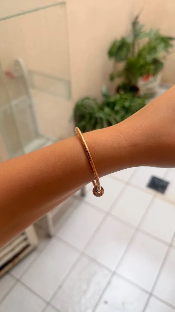 Pulseira Pandora rígida em banho ouro rose - Foto 3