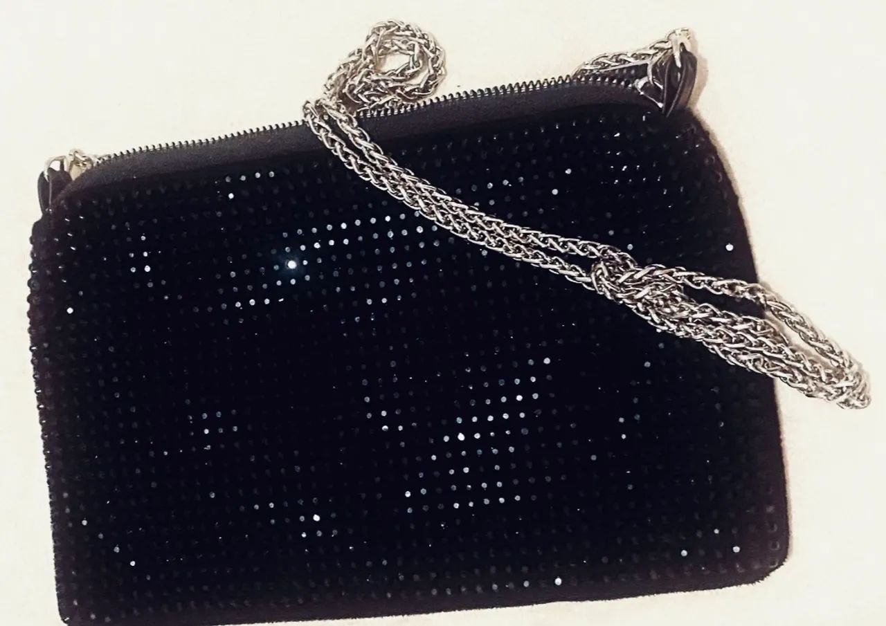 Bolsa linda preta em tecido  - Foto 2