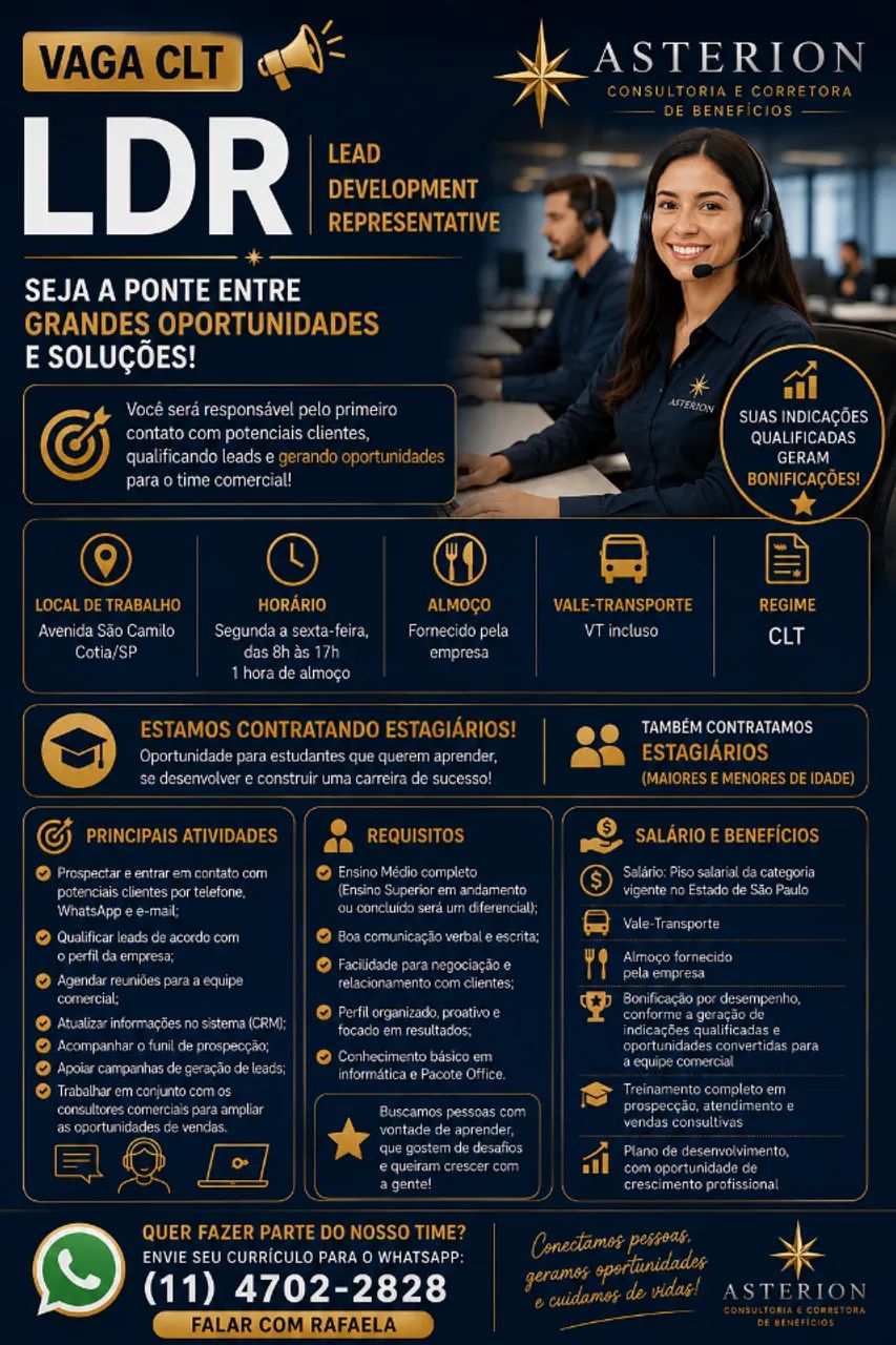 LDR - Lead Development Representative | CLT e Estágio