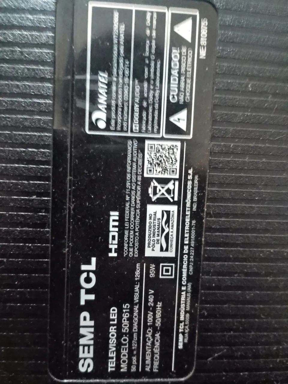 Tv TCL 50 polegadas detalhe apenas no visor que não dá imagem - Foto 3