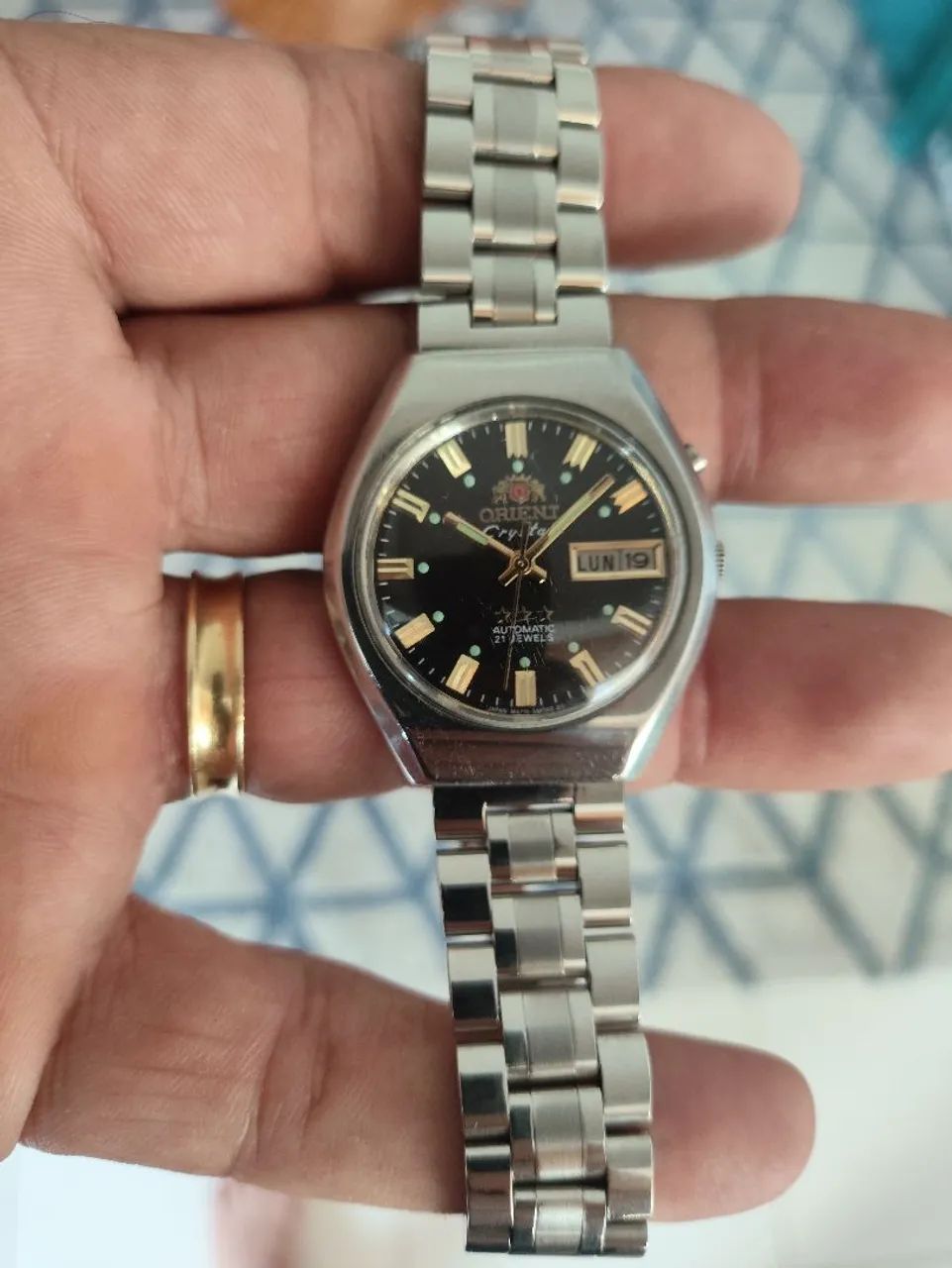 Orient Crystal Automático 21 Jewels Vintage - Mostrador Smoke
