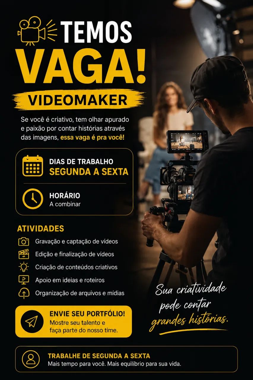 Vaga de emprego Videomaker 