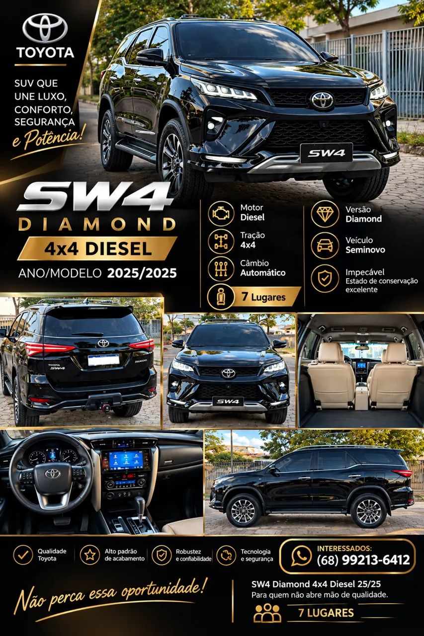 SW4 Diamond 2.8 Turbo Diesel 4x4 Automática, ano-modelo 2025.