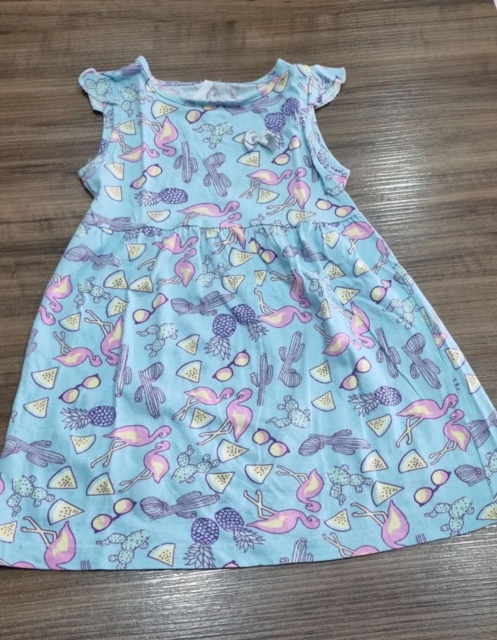 Vestido Infantil azul estampado