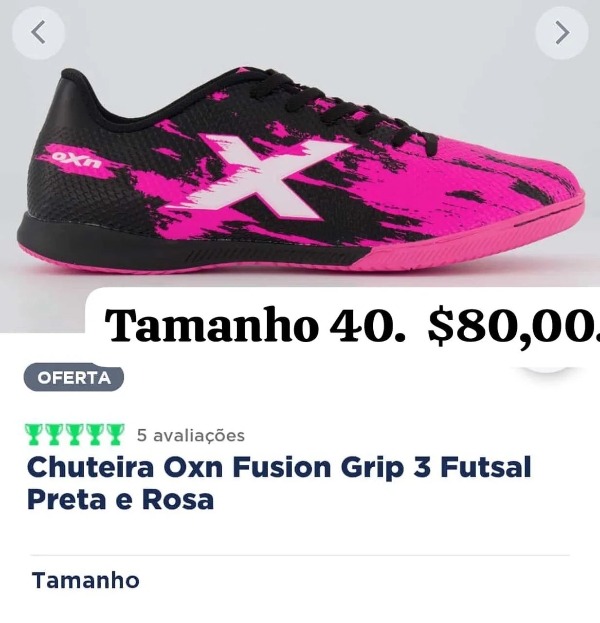 Chuteira Oxn Futsal  - Tamanho 39 40 41 - Foto 6