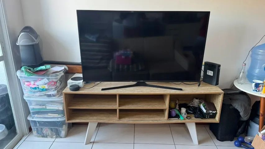 Rack para TV Estilo Retro Pes Palito Madeira MDF 1.60m - Foto 3