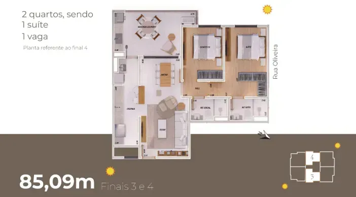 PLANTA 85m²