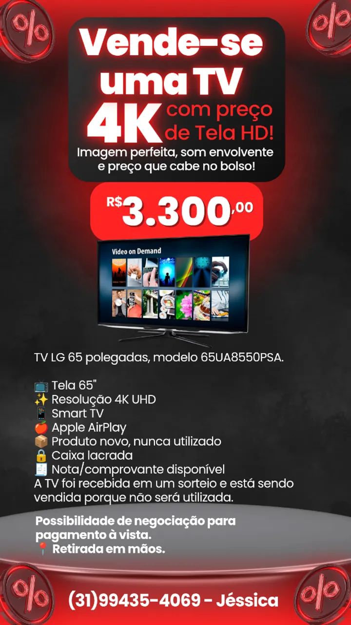 TV LG 65" 4K