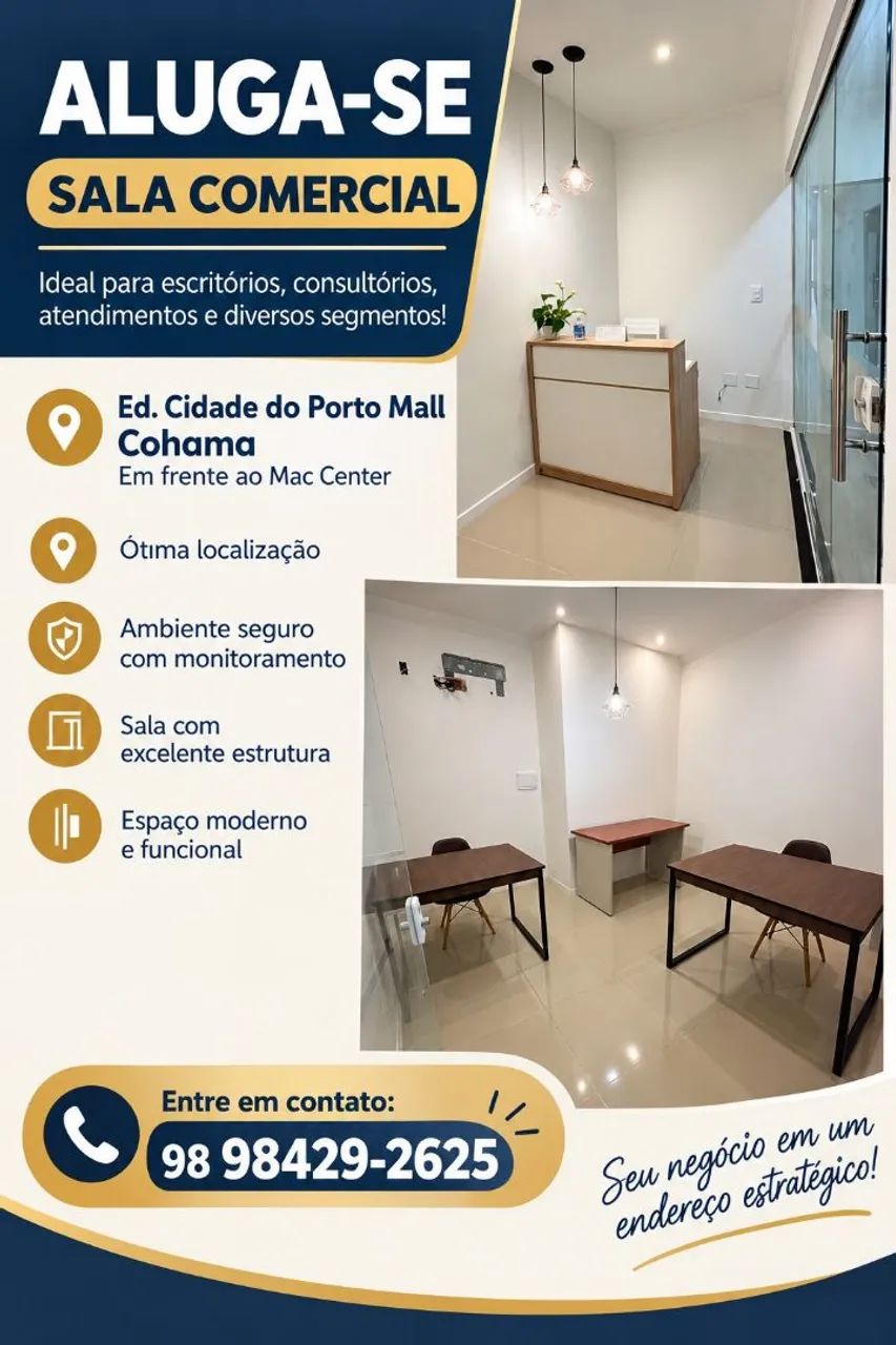 Salas comerciais para locação 
