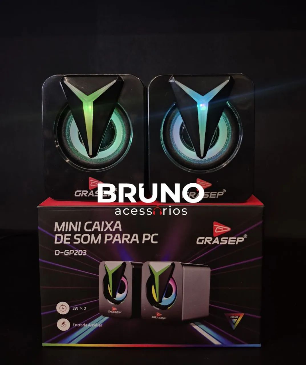  Mini Caixa de Som para PC e Notebook Grasep - Potente