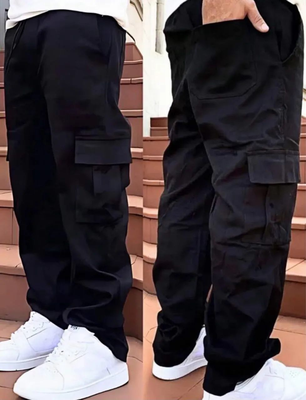 Calça Cargo Balão Preta 