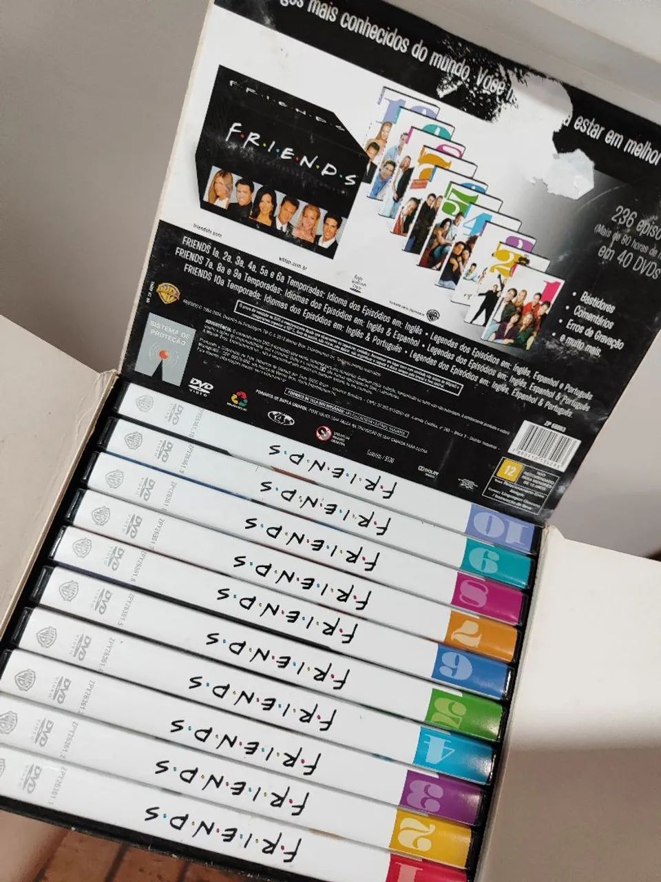 Caixa/box Preta Friends, 1a 10 temporadas completas (dvd