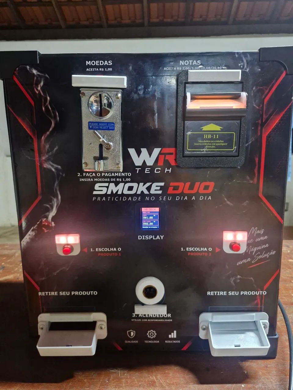 Máquina de Cigarro Automática 2 Produtos Moeda e Nota - Foto 2